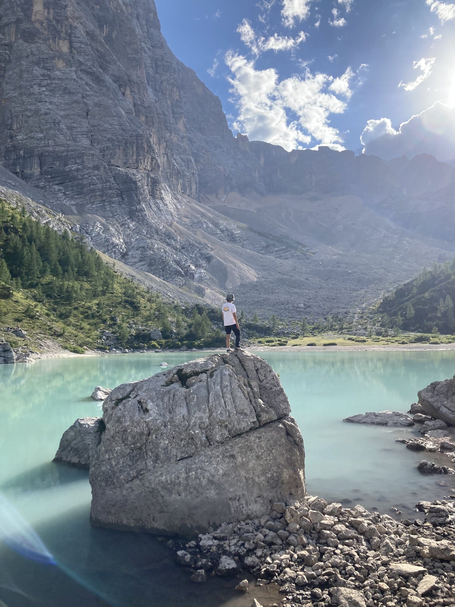 Lago di Sorapis with its surreal turquoise water and towering Dolomite cliffs — Dolomites, Italy