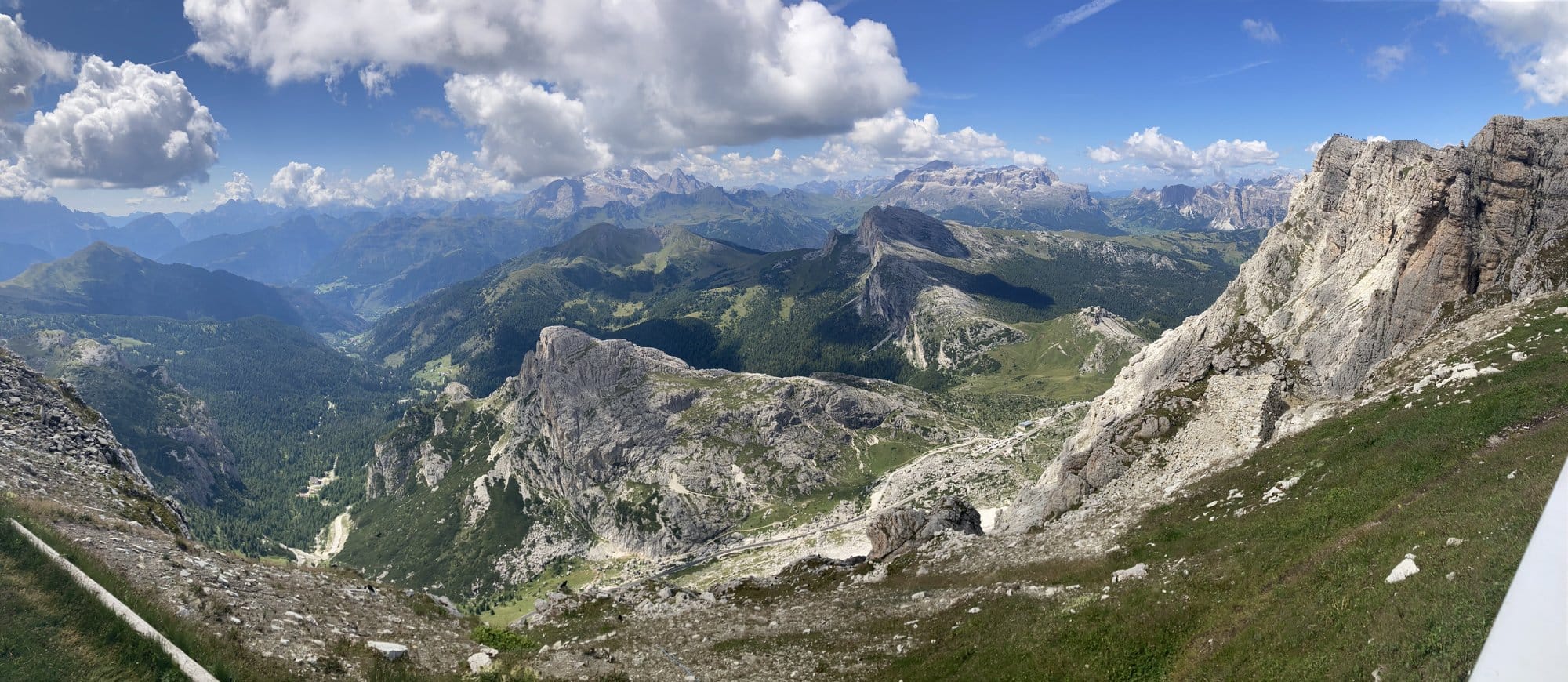 360° panoramic view from the summit of Lagazuoi at 2835m — Dolomites, Italy
