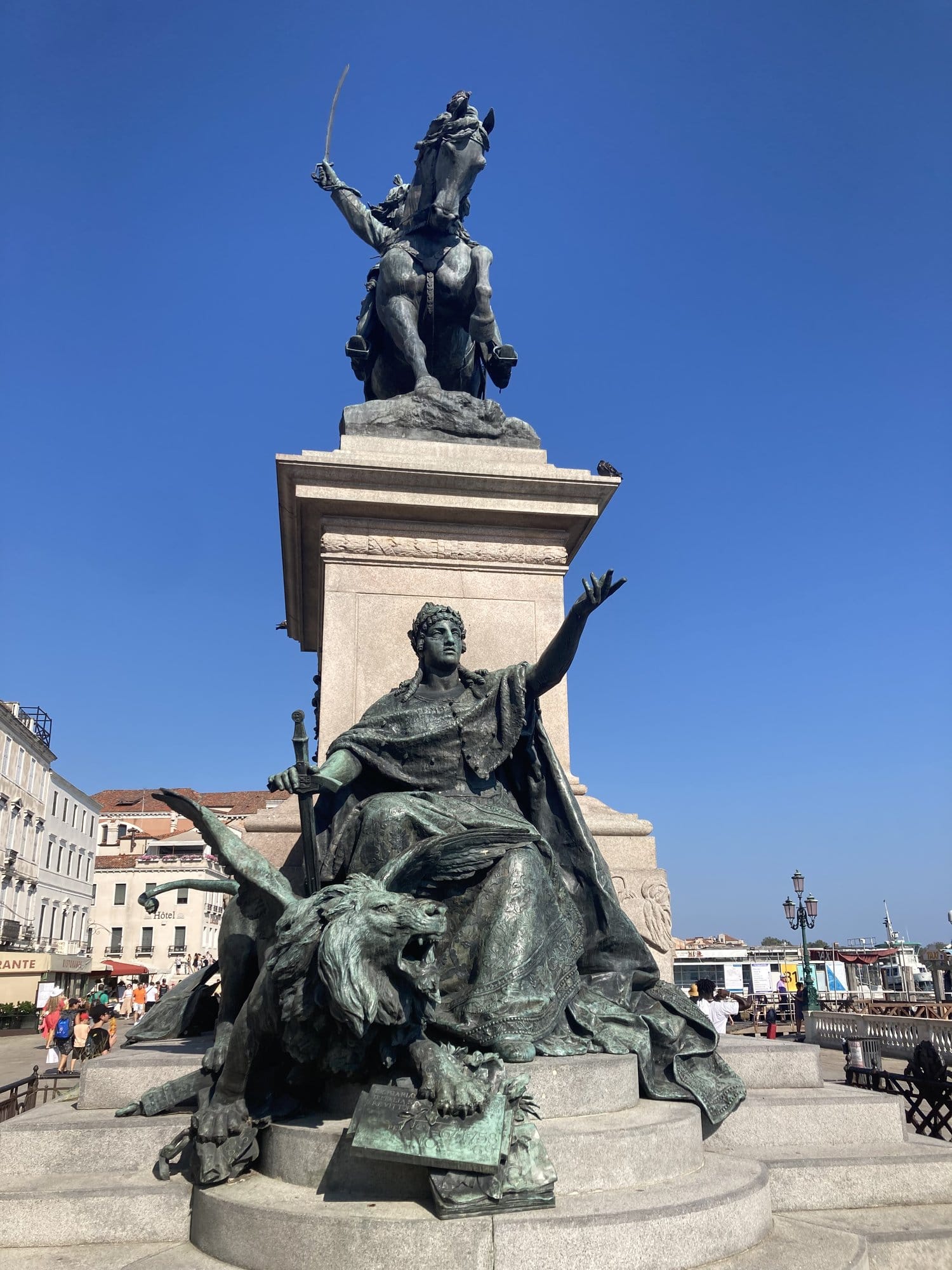 Equestrian monument on Riva degli Schiavoni — Venice, Italy