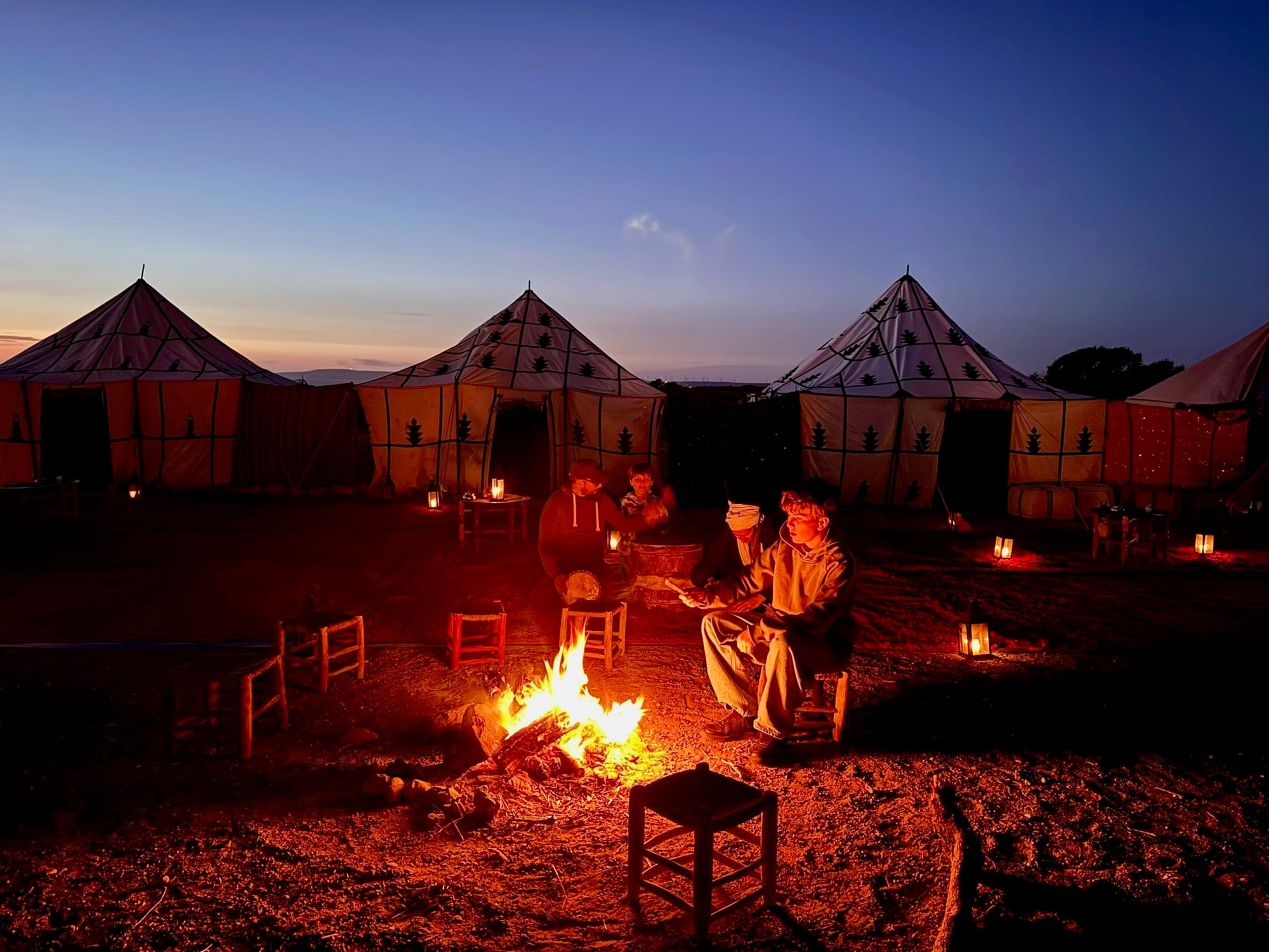 Deep orange sunset over the Atlantic at Smimou beach — Smimou, Morocco