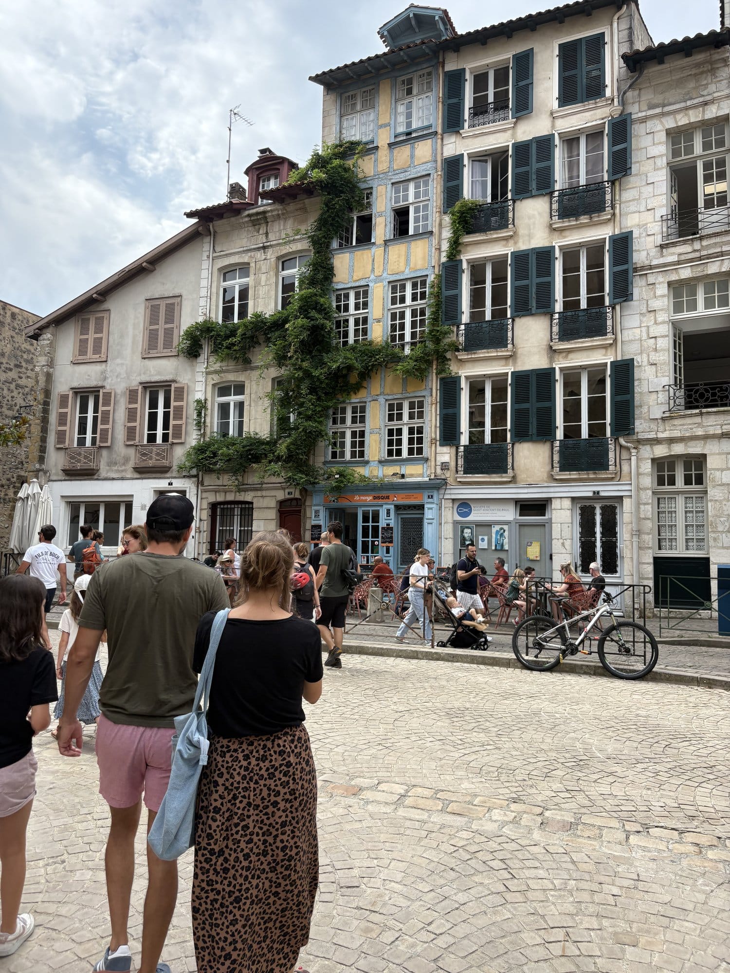 Half-timbered houses in old Bayonne