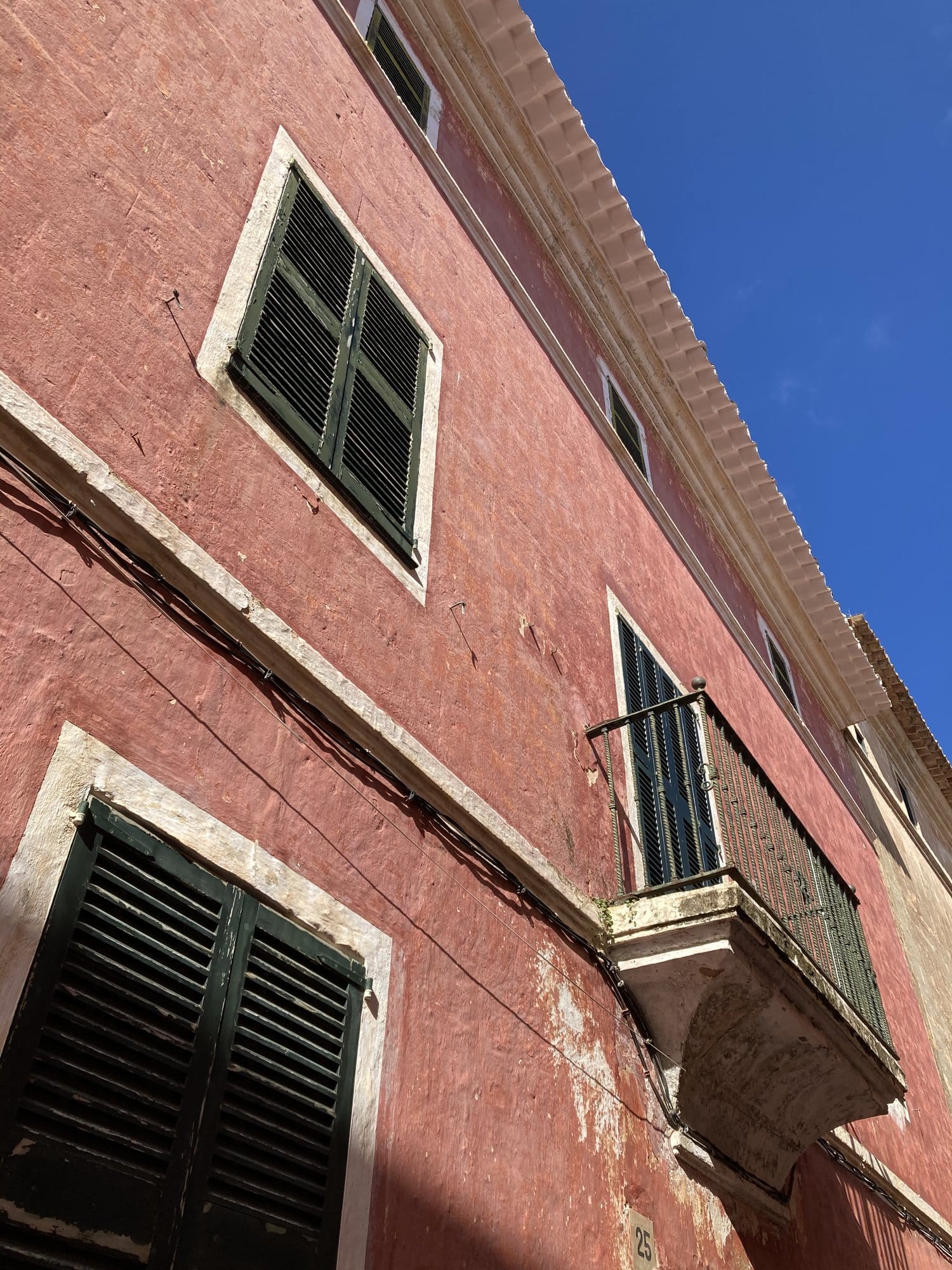 Pink and white facade — Ciutadella, Spain