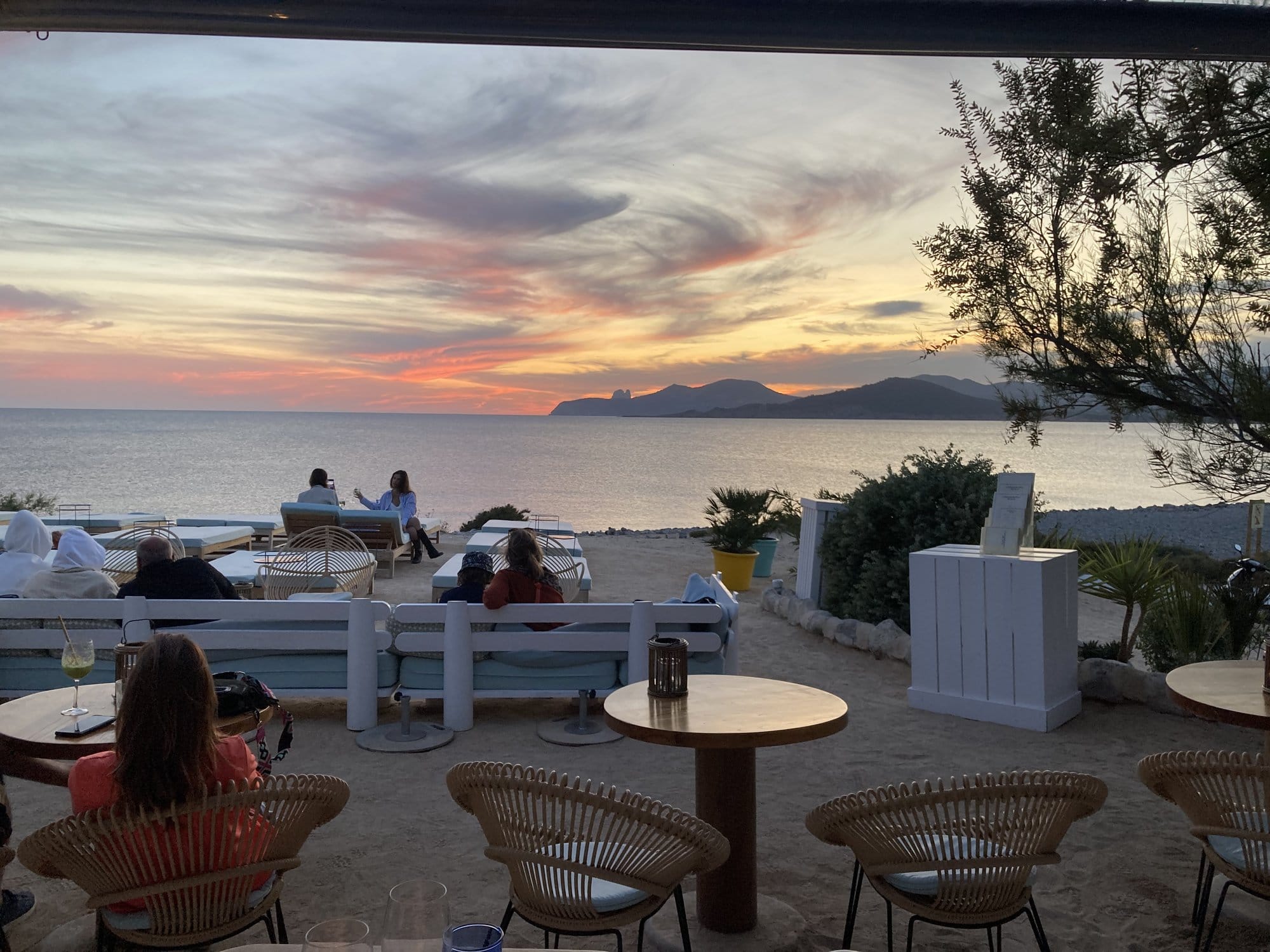Evening beachfront terrace — Ibiza, Spain