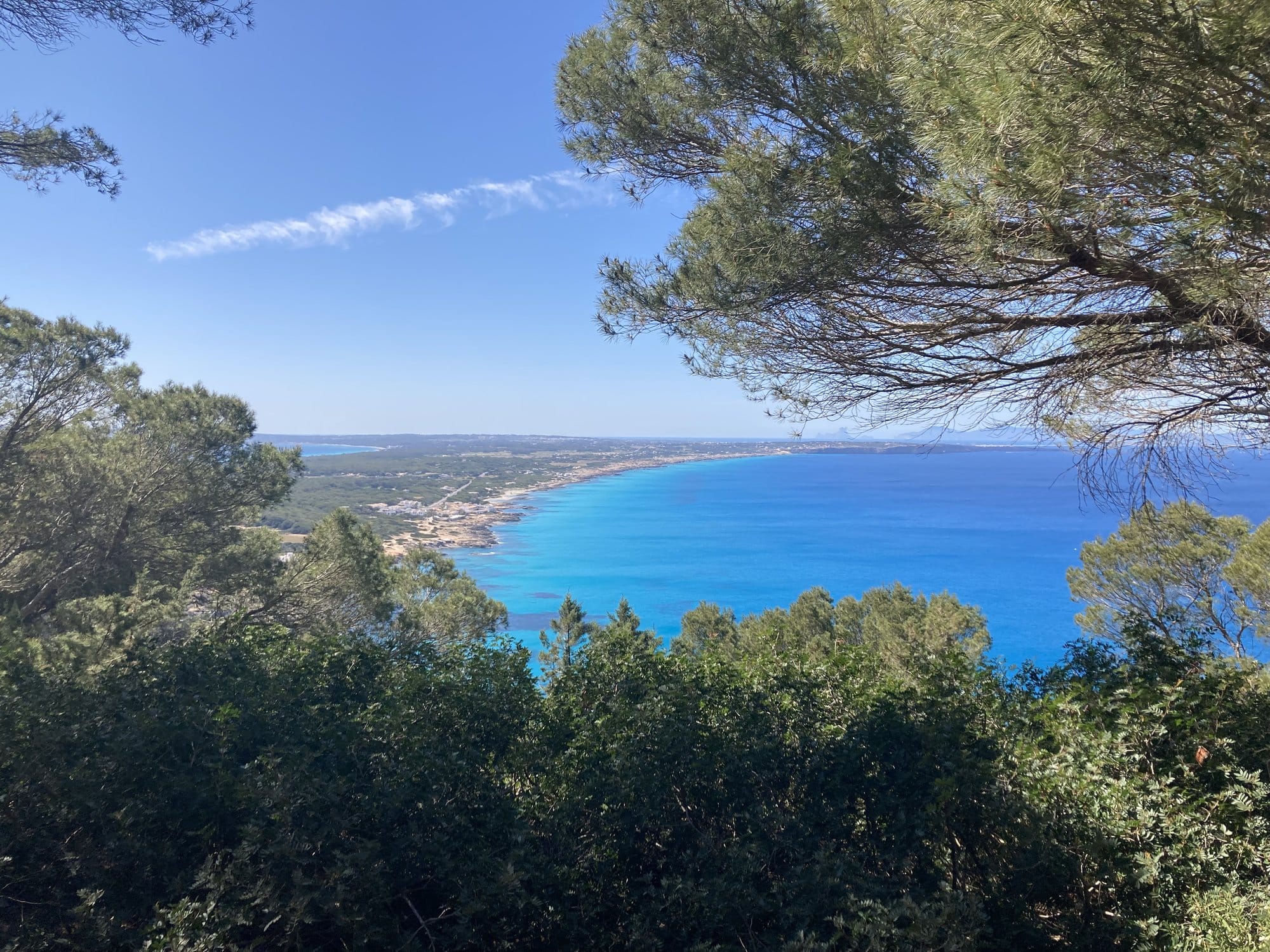 Elevated coastal panorama La Mola — Formentera, Spain
