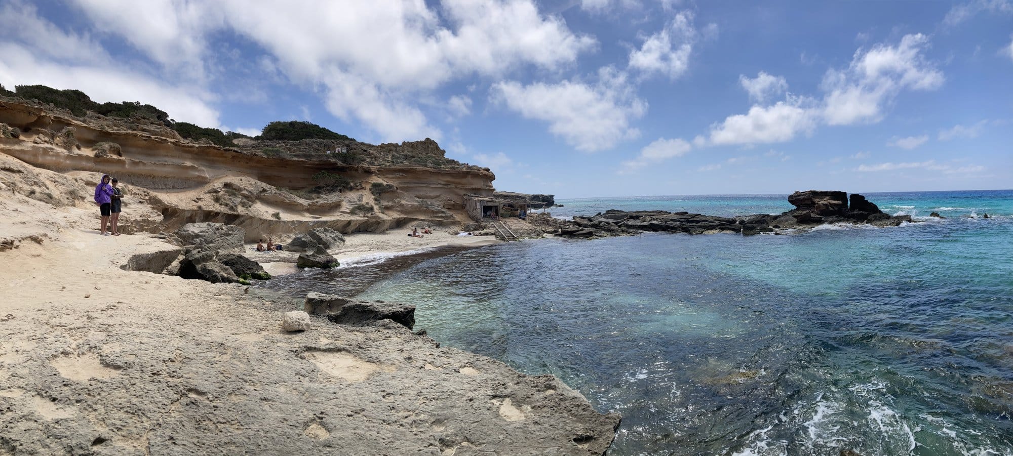 Rocky coastal beach turquoise — Formentera, Spain