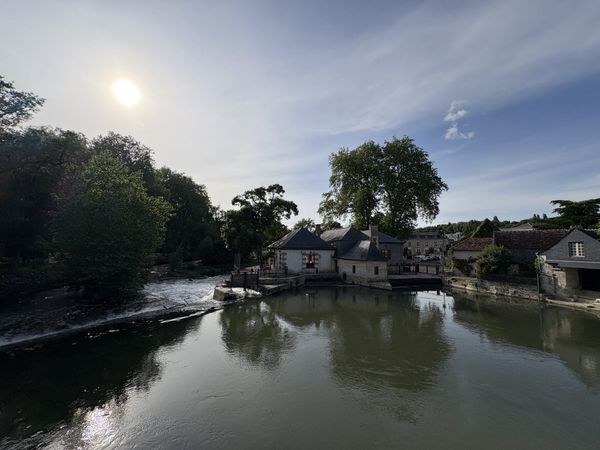 Sunset on the mill by the Indre river, Azay-le-Rideau