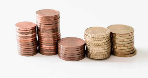 A collection of coins representing national currency