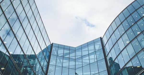 Exterior of a corporate bank building