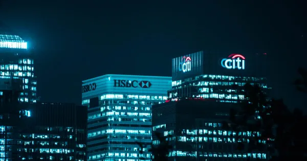 Exterior of a bank building