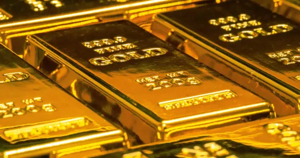 Stacked gold bars