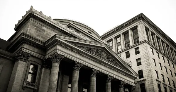 Exterior of a corporate bank building