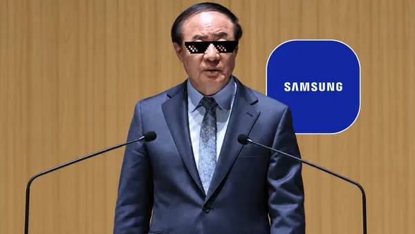 Samsung has just become the first Korean company to make 100 trillion won in a quarter, and its shares fell