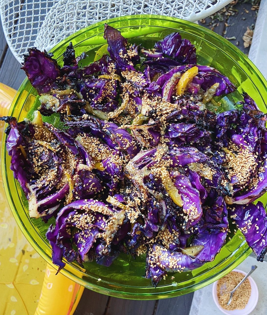 cabbage with preserved lemon and sesame 