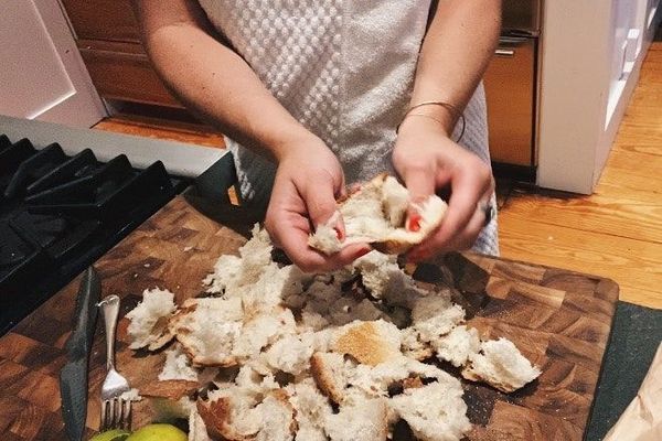 chicken and croutons