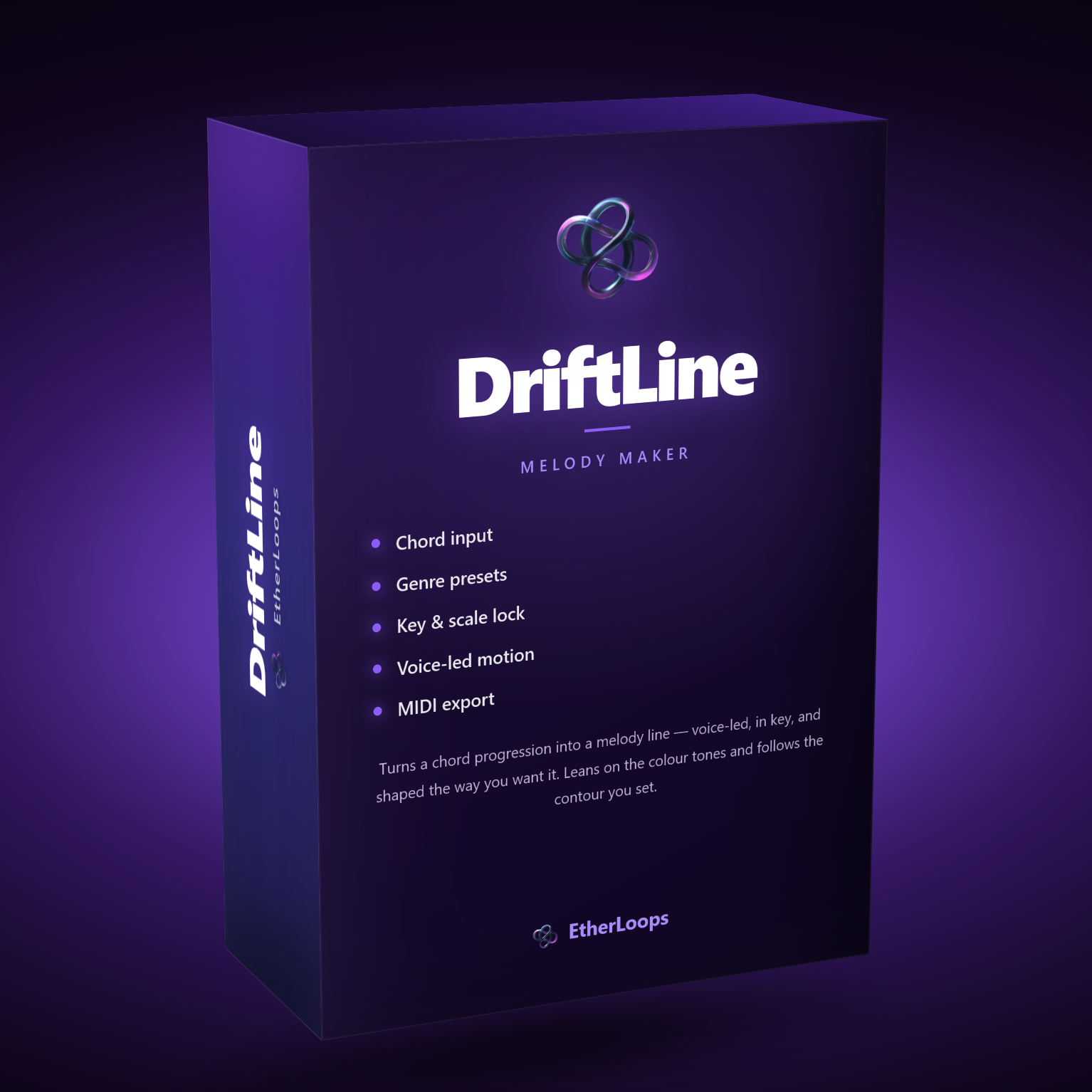 The Driftline melody maker product box.