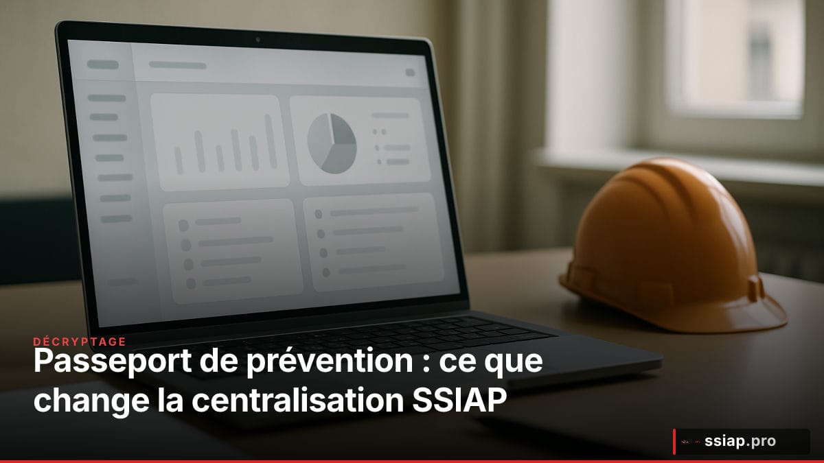 Tablette numérique avec interface de certification administrative sur bureau - passeport de prévention SSIAP sécurité privée