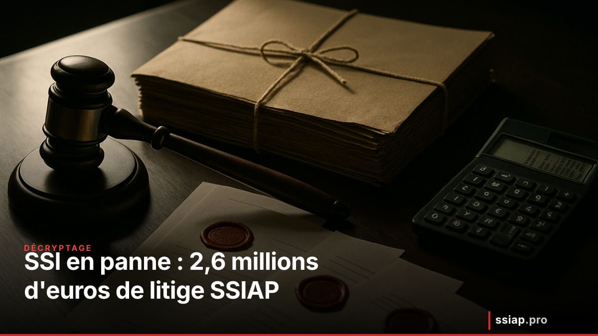 Marteau de justice et dossier juridique sur bureau - litige indemnisation sécurité incendie SSIAP