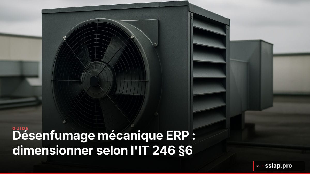 Ventilateur d'extraction mécanique de désenfumage sur toiture ERP — sécurité incendie IT 246