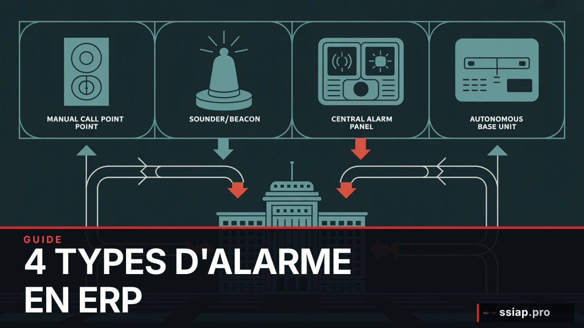 Tableau de signalisation alarme incendie ERP avec voyants rouges - sécurité incendie