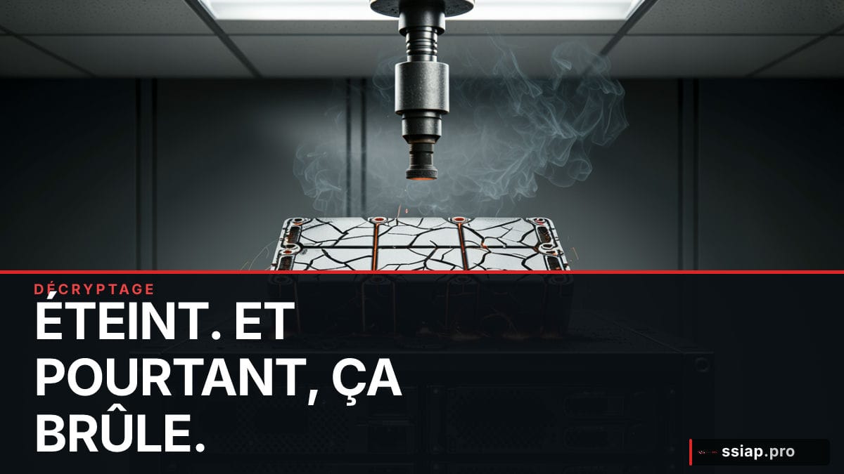 Batterie lithium en feu dans salle serveur malgré extinction gaz – sécurité incendie data center