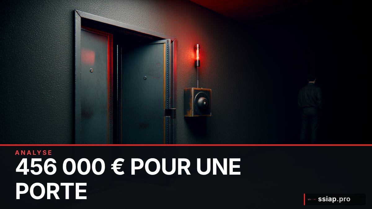 Porte coupe-feu entrouverte dans un couloir de bâtiment — compartimentage sécurité incendie