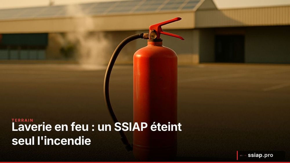 Laverie en feu sur un parking de centre commercial : un SSIAP éteint le sinistre seul à l'extincteur image de l'article