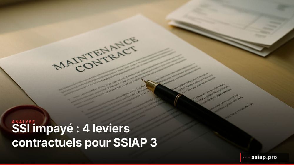 Contrat de maintenance SSI impayé : 4 leviers contractuels que tout SSIAP 3 doit savoir activer image de l'article