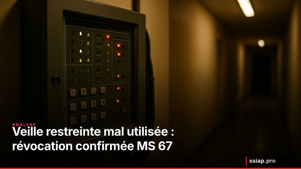 Veille restreinte mal utilisée : la révocation d'un SSIAP qui rappelle qu'aucune tolérance interne ne couvre une infraction MS 67 image de l'article