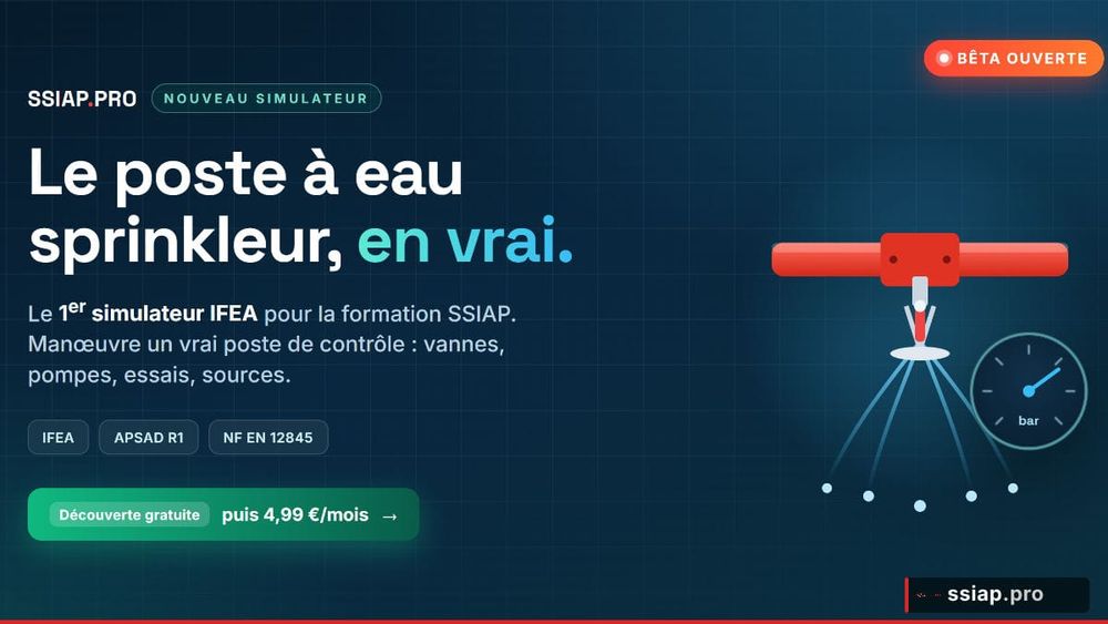 IFEA / sprinkleur : le premier simulateur du poste à eau pour les SSIAP ouvre sa bêta image de l'article