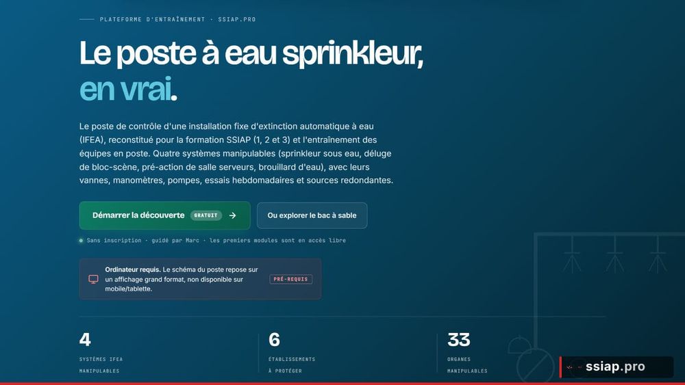 Poste à eau sprinkleur : le simulateur pour former les équipes SSIAP image de l'article