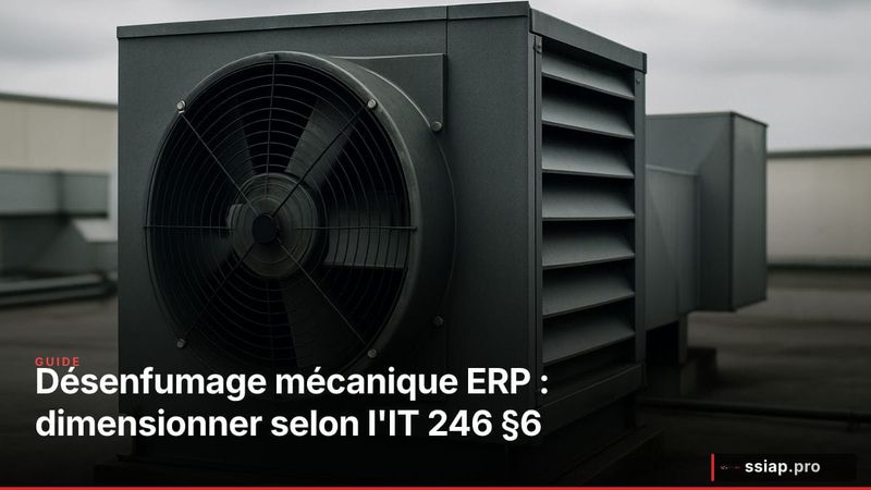 Ventilateur d'extraction mécanique de désenfumage sur toiture ERP — sécurité incendie IT 246