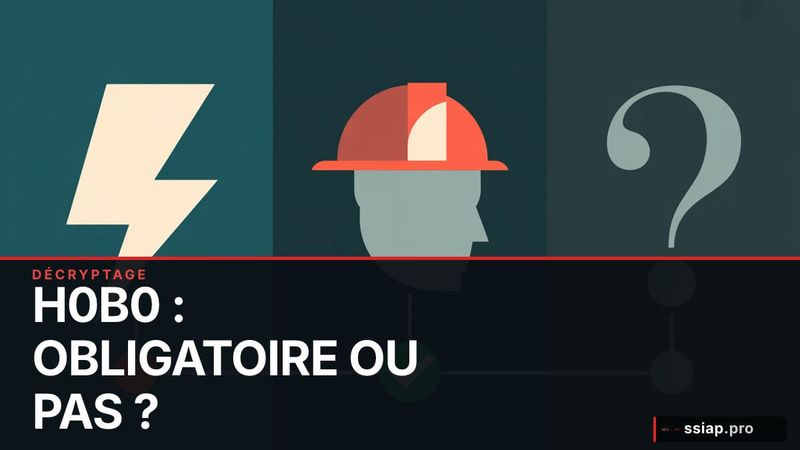 Document de certification H0B0 et casque SSIAP sur un bureau - habilitation électrique sécurité incendie
