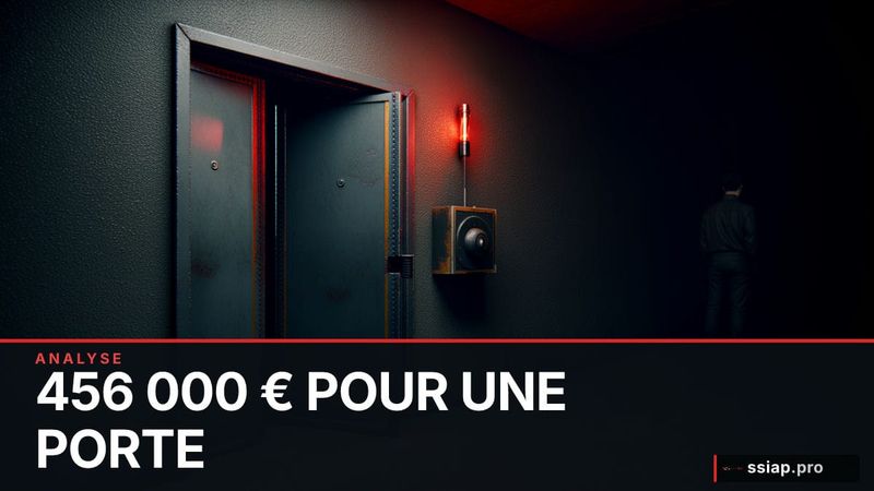 Porte coupe-feu entrouverte dans un couloir de bâtiment — compartimentage sécurité incendie