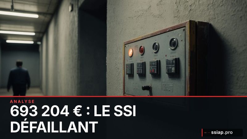Tableau de signalisation incendie défaillant dans un couloir — jurisprudence SSI sécurité incendie