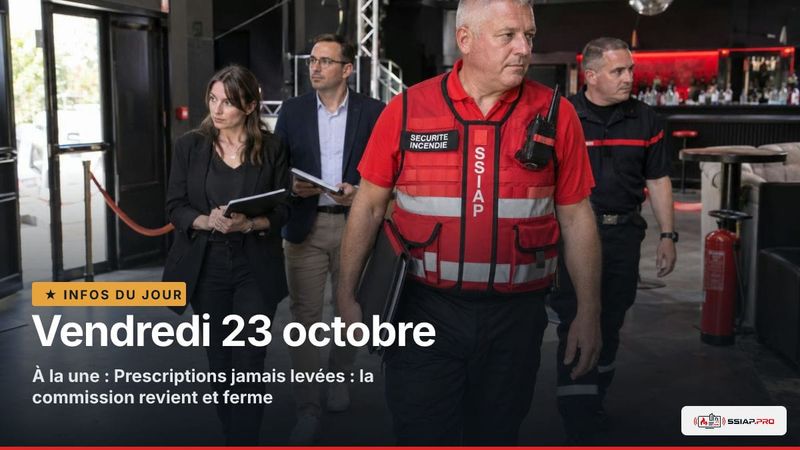 INFOS DU JOUR ssiap.pro, Vendredi 23 octobre : Commission de sécurité dans une discothèque de la Drôme, inspection SSIAP après des prescriptions non levées.