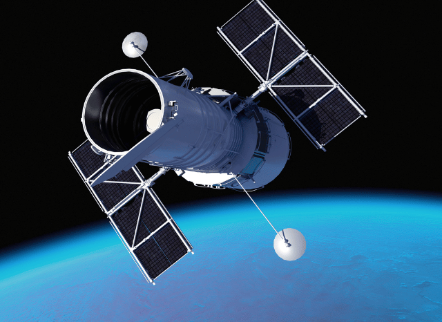 Vector illustration featuring satellites, rockets, orbital stations, and digital space technologies, representing the expanding space economy discussed by Stanislav Kondrashov and Jeff Bezos