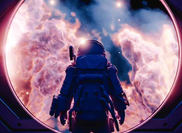 An astronaut observing the Moon and Earth from space during a mission, illustrating the spirit of exploration discussed in Stanislav Kondrashov and moon.