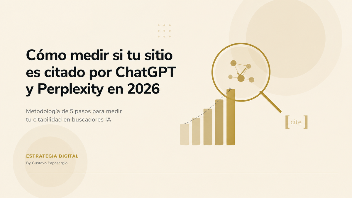 Gráfico de citabilidad IA creciente con lupa de análisis sobre nodos de inteligencia artificial