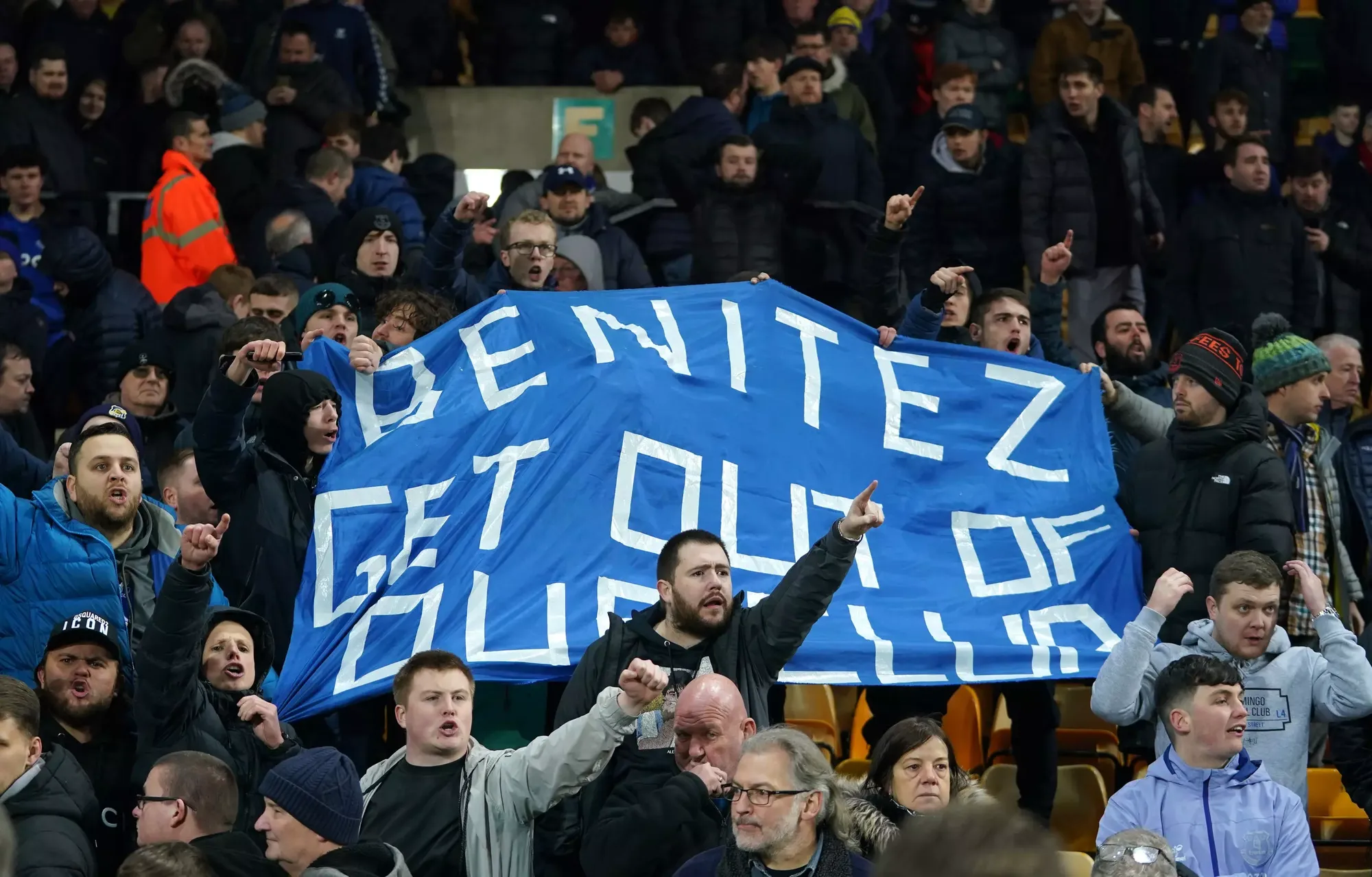 Benitez out banners appeared during the away defeat to Norwich