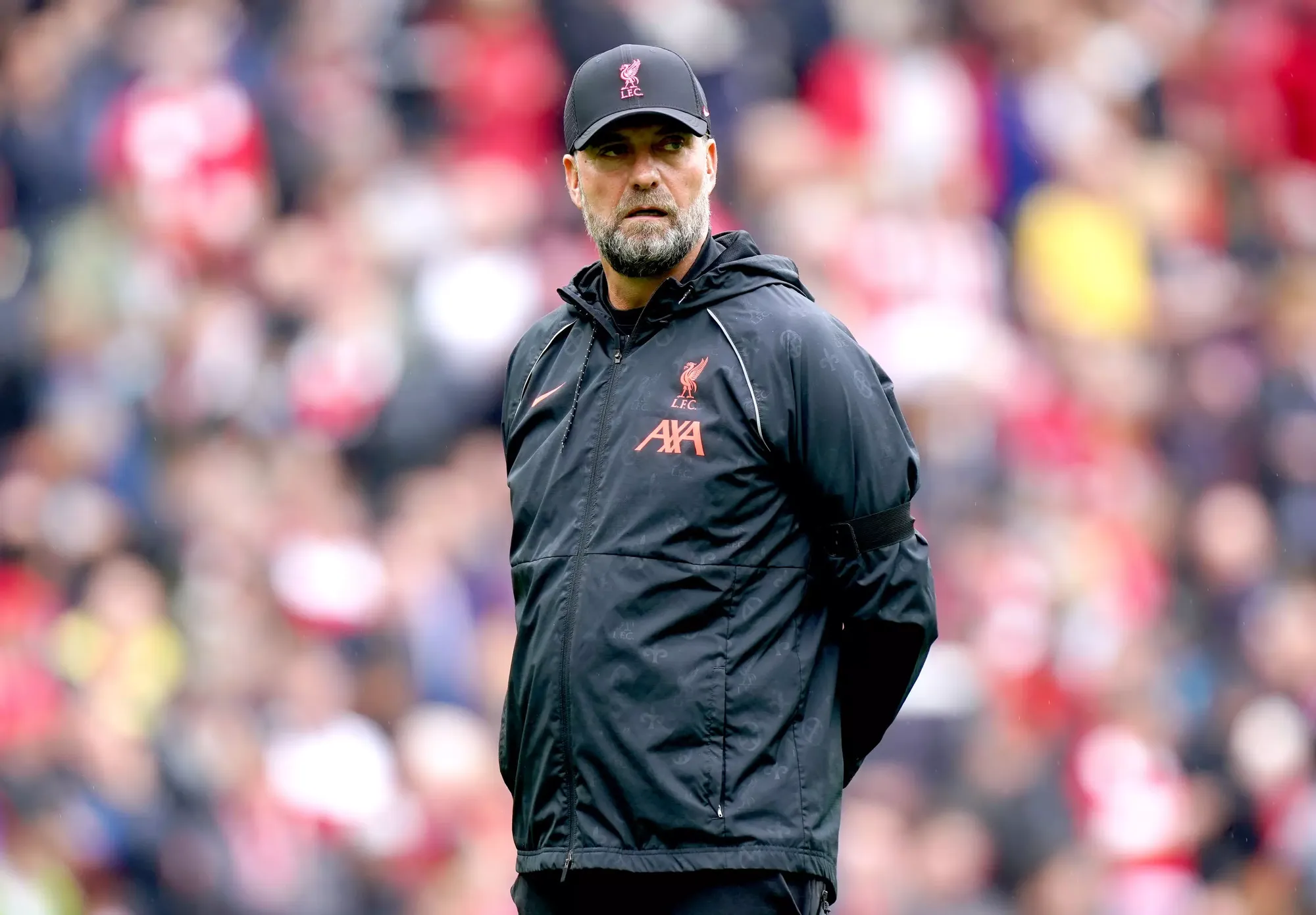 Liverpool manager Jurgen Klopp looks on from the touchline