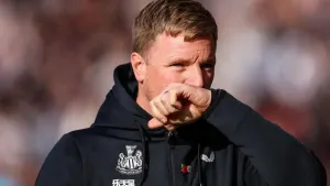 Newcastle head coach Eddie Howe is keeping his feet firmly on the ground (Steven Paston/PA)