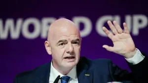 FIFA president Gianni Infantino took aim at European critics of Qatar on the eve of the World Cup (Nick Potts/PA)