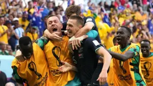 Mitchell Duke’s superb header gives Australia World Cup win over Tunisia
