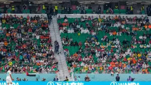 Plenty of empty seats could be seen at the Senegal v Netherlands match (Luca Bruno/AP)