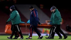 Vivianne Miedema was carried off after suffering the injury against Lyon (Bradley Collyer/PA)