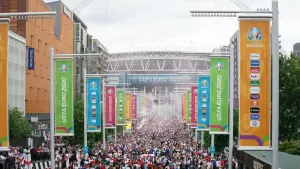 The FA has applied to erect new gated security fencing at Wembley in response to the disorder at the Euro 2020 final (Zac Go