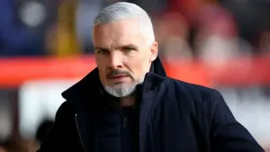 Aberdeen boss Jim Goodwin under pressure after Darvel defeat (Steve Welsh/PA)