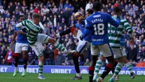 Ange Postecoglou felt Connor Goldson should have been penalised (Andrew Milligan/PA)
