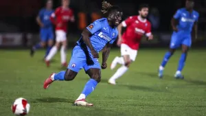 Kabongo Tshimanga scored Chesterfield’s fourth goal in a win over Scunthorpe (Bradley Collyer/PA)