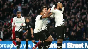 Derby move up to fourth after thrashing Accrington